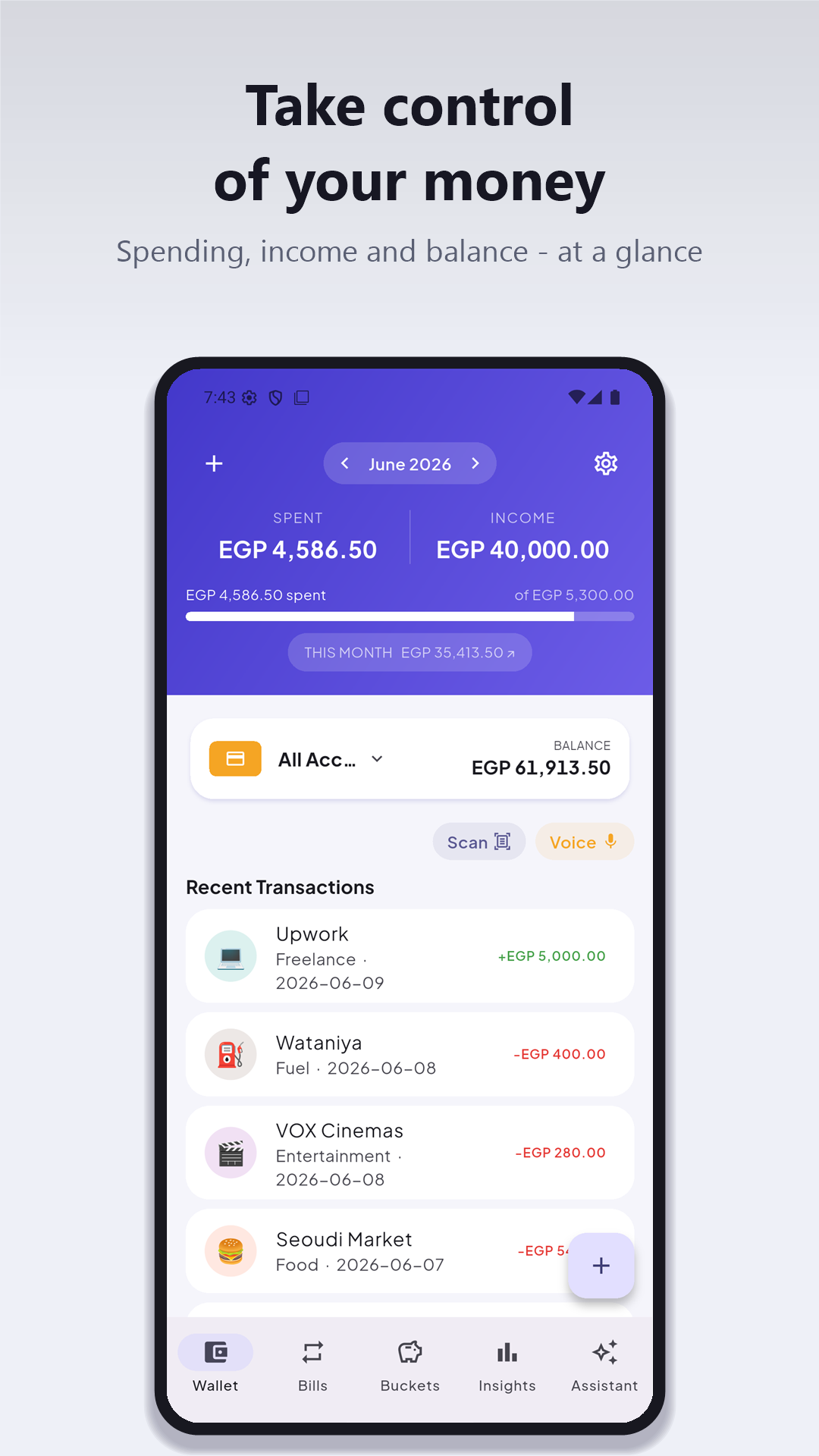 HomeSum app — your wallet at a glance